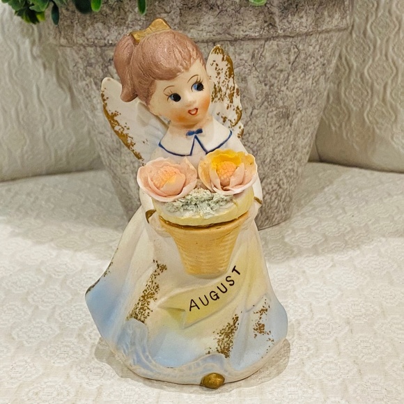 O6-BUNDLE ONLY! Vintage Ardco August Angel Figurine-Birthday Girl of the Month - Picture 1 of 10